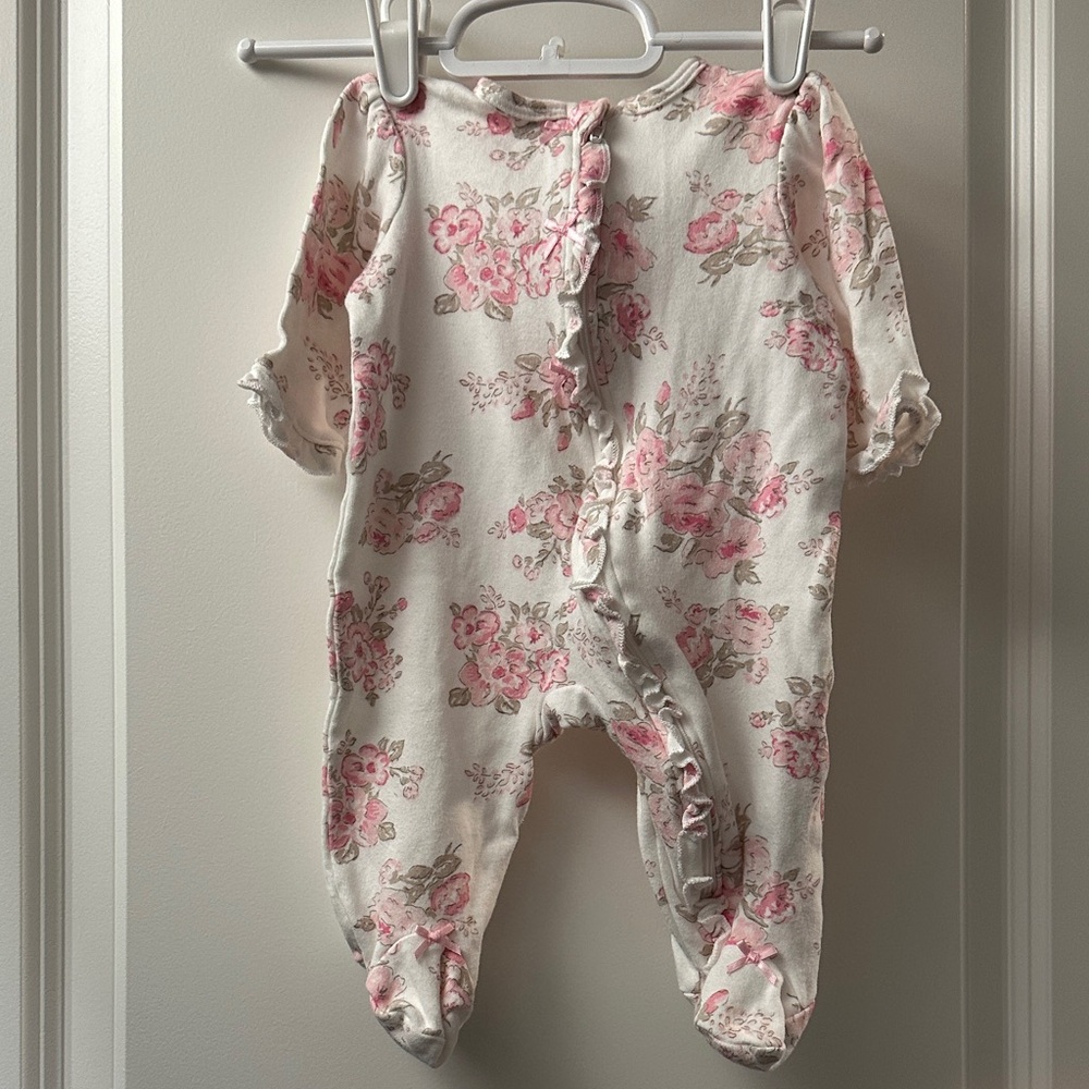 Little Me Pink Floral Footie